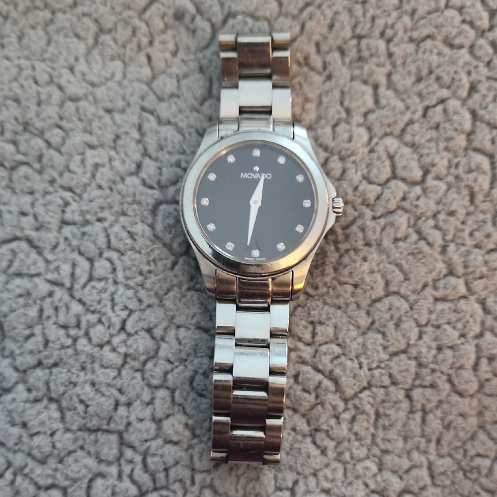 Movado Black Dial Silver Smartwatch